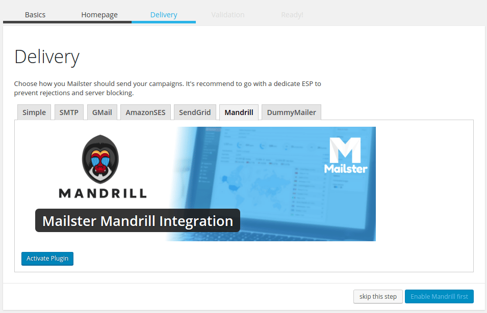 mandrill mailster integration